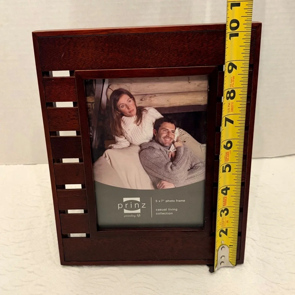 Mahogany Wood 5x7 Picture Frame Slatted Shutter Design Prinz Casual Living Brown